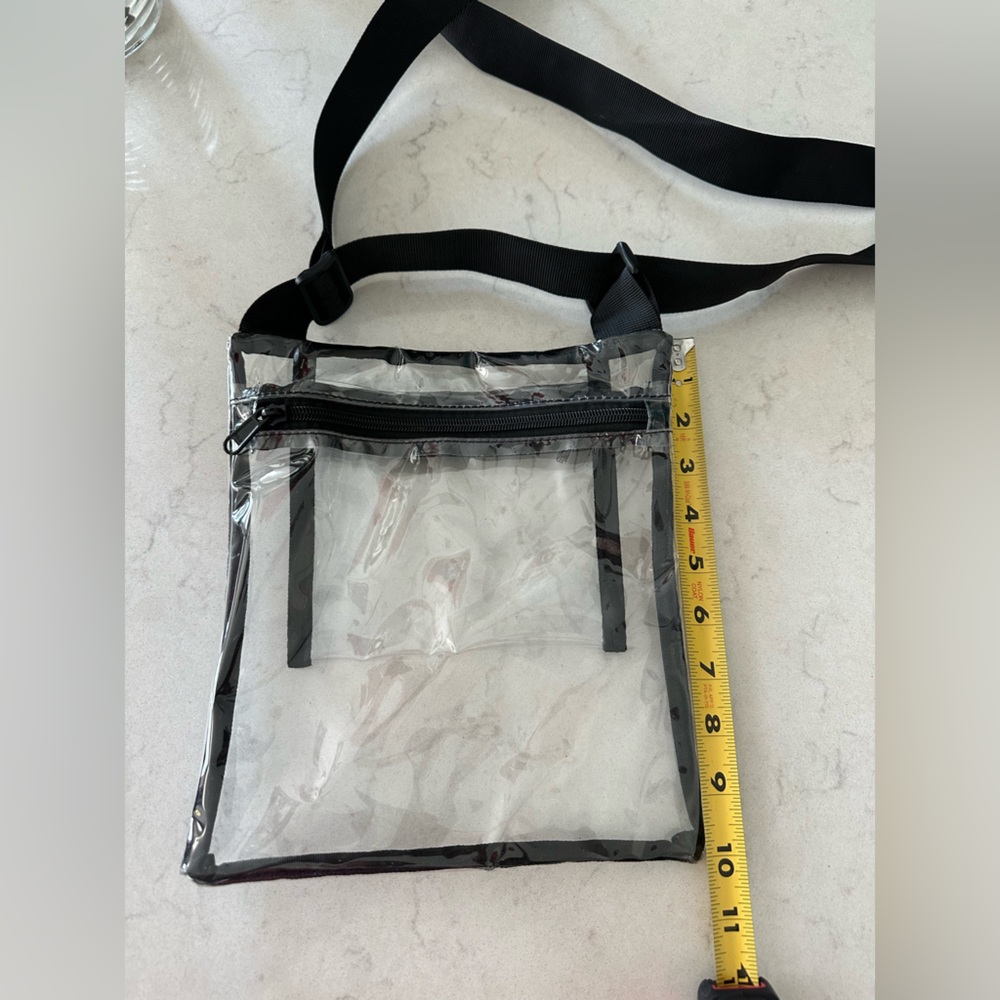 Clear stadium Transparent Black Trim Crossbody Bag - Picture 2 of 3